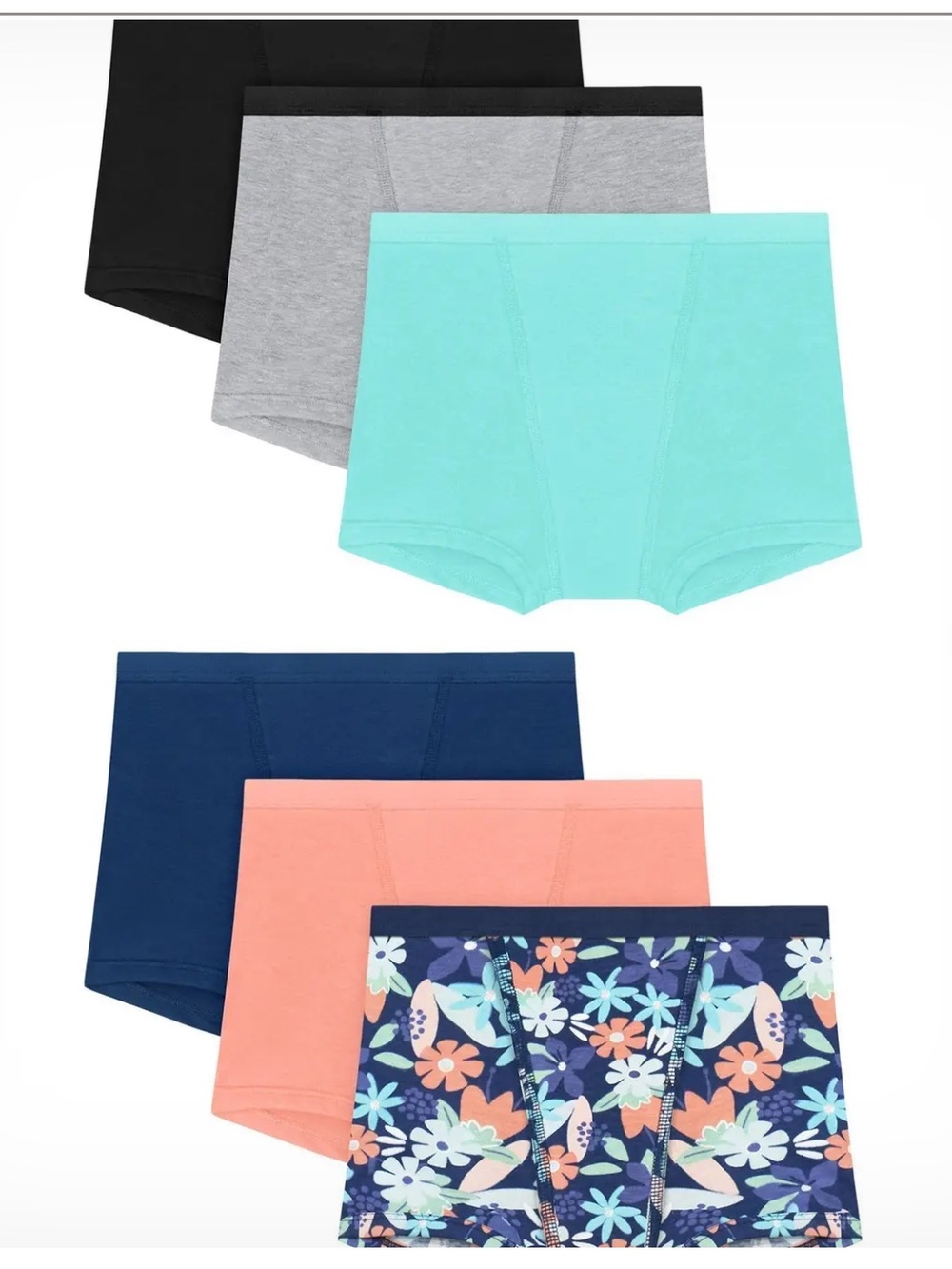 Hanes Girls' Period Underwear Boxer Briefs, 6-Pack size 12 new